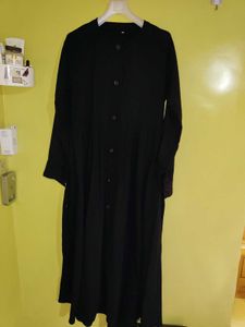 Elegant Black front open Abaya