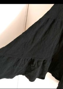 Elegant Black Tiered Korean Top