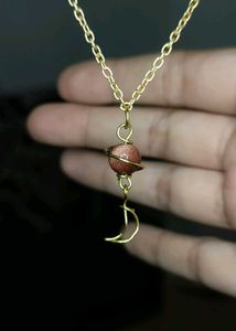 Moon &amp; Stone Necklace