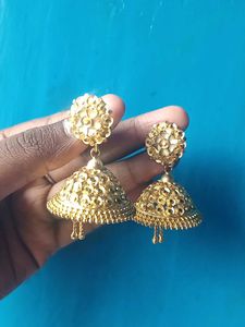 Stunning 1gram Gold Plated Jhumka Earrings