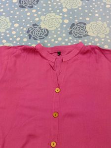 Pink Button-Down Kurti