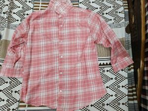 Pink Plaid 3/4 Sleeve Shirt
