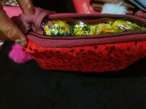 Vintage Red Sequin Party Bag