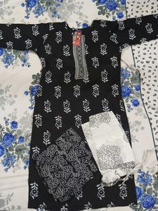 Black Printed Kurta Set