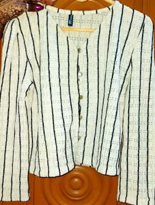 🖤 Chic Pinstripe Textured Button-Up Light Jacket