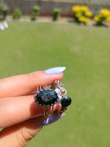 Black Stone Ring Set