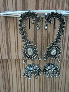 Navratri Special Oxidized Silver Earrings