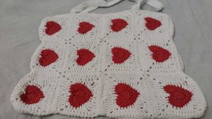 Red Heart Crochet Tote Bag