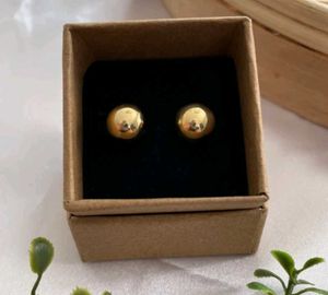 Golden Ball Stud Earrings 😍