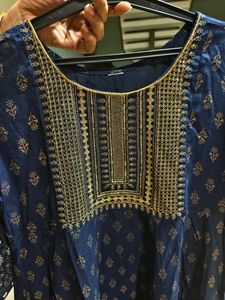 Beautiful Navy Blue Kurta Pant Dupatta Set