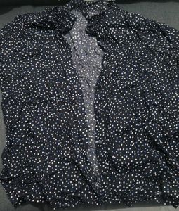Navy Polka Dot Button-Up Shirt