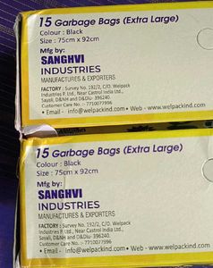 Go Green Jumbo Garbage Bag Roll x 2 - 15 Pcs Each