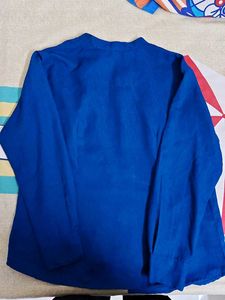 Blue Band Collar Shirt
