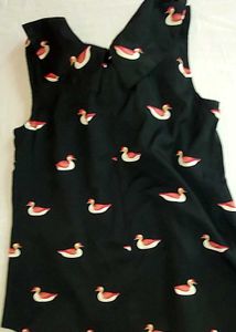 Duck Print Top With A Bow
