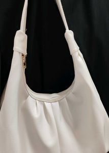 White Structure Hobo Bag