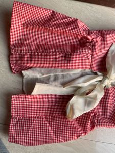 Red Gingham Dress with Bow