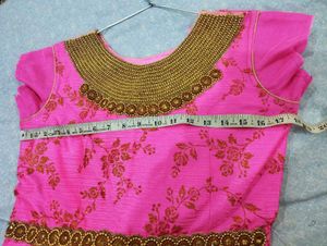 (3 Piece) 🎀Pink Floral Wedding Long Gown Set. 🌸