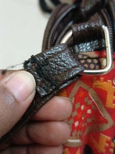 Red Kalamkari Printed Handbag