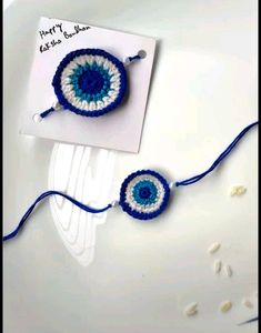 Set Of 5 Handmade Crochet Flower Rakhi Bracelets