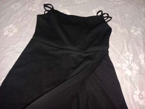 Elegant Black Slit Dress