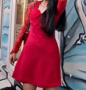 Red Lace Mini Dress