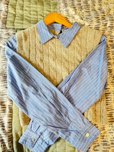 ZARA Sweater With Stitched Vest