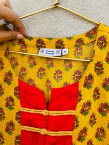 Mustard Printed Kurti