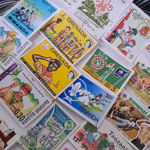 24 VTG Scout Stamps - International Collection