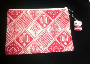 Red Patterned Pouch