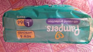 New Sealed Pack Pampers L Size 64 Count
