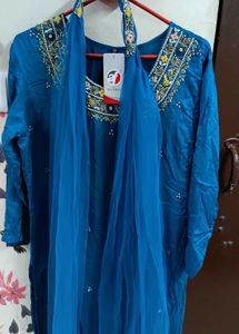 New Sharara Set 44 Size. Peacock Blue