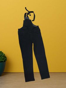 E08 Size-34 Black Denim Overalls