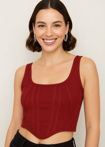 Ribbed Corset Tank Top Size S Ausk + Freebie