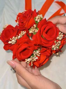 Red Floral Hair Piece