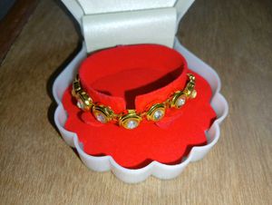 Gold-tone Crystal Link Bracelet
