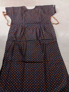 XXL Cotton Maxi Gown - Brown
