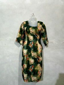 Green Printed Suit