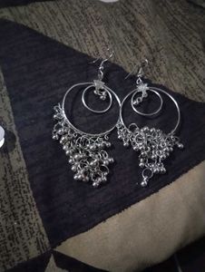 Silver Jhumka Earrings