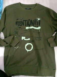 Olive Green Graphic Sweatshirt