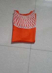 Orange Unique Sequin Work Korean Top