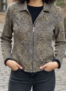 Animal Print Zip-Up Jacket