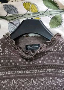 Patterned Mock Neck Top