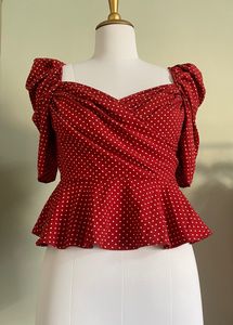Polka Dot Wrap Top