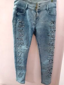 Embellished Denim Jeans