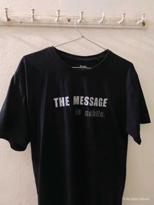Zudio Black Graphic T-Shirt – “The Message is Subt