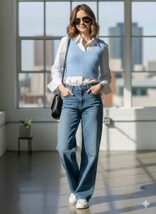 Imported Knit Cropped Vest 💙