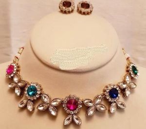 Colorful Stone Necklace & Earring Set