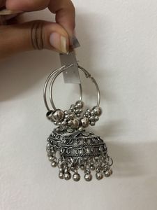 Silver Jhumka Earrings