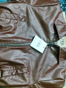 Zara Brown Faux Leather Jacket