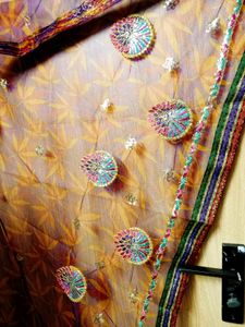 Deep Purple-wine Complete Piku Faul Net Saree...
